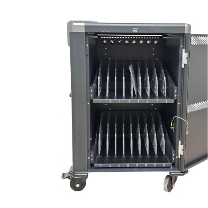 Ewent Ew1703 Carrito Y Armario De Dispositivo Portátil Carro De Gestión Y Carga Para Dispositivos Portátiles Negro, Gris