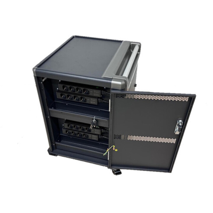 Chariot et armoire pour appareils mobiles Ewent Ew1703, chariot de gestion et de chargement pour appareils mobiles, noir et gris