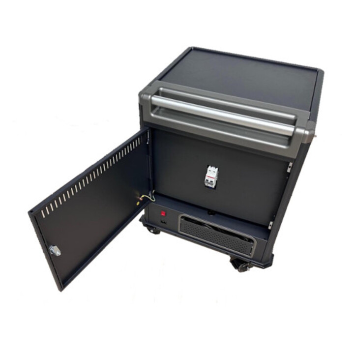 Ewent Ew1703 Carrito Y Armario De Dispositivo Portátil Carro De Gestión Y Carga Para Dispositivos Portátiles Negro, Gris