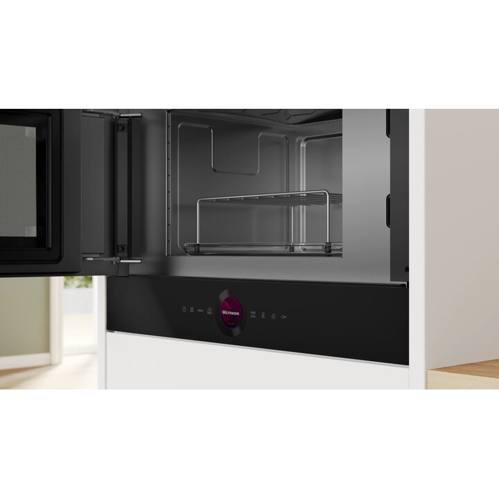 Bosch Serie 8 BER7321B1 Solo Einbau-Mikrowelle, 21 l, 900 W, Schwarz