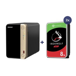 QNAP NAS TS-264-8G 2 baias incluindo 16 TB (2x 8 TB Seagate IronWolf)