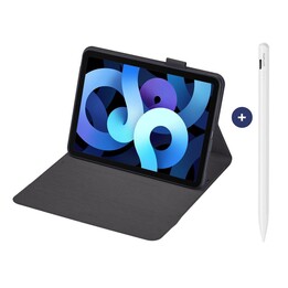 Capa protetora 4smarts DailyBiz para Apple iPad 10.9 e 11" (10ª e 11ª geração) preta e caneta stylus Pencil Pro 3