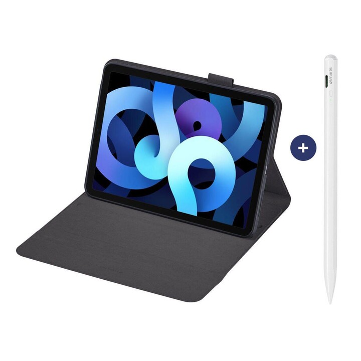 Capa protetora 4smarts DailyBiz para Apple iPad 10.9 e 11" (10ª e 11ª geração) preta e caneta stylus Pencil Pro 3
