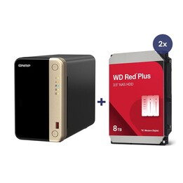 QNAP NAS TS-264-8G 2 baies avec. 16 To (2x 8 To WD ROUGE)