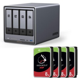Ugreen NASync DXP4800 Plus + disco rigido SEAGATE da 32 TB (4 x 8 TB)