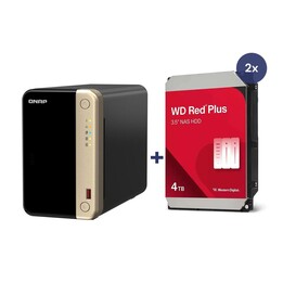QNAP NAS TS-264-8G 2 bahías incl. 8TB (2x 4TB WD ROJO)