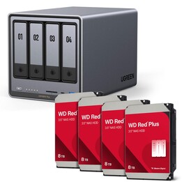Ugreen NASync DXP4800 Plus + disco rigido Western Digital da 32 TB (4 x 8 TB)