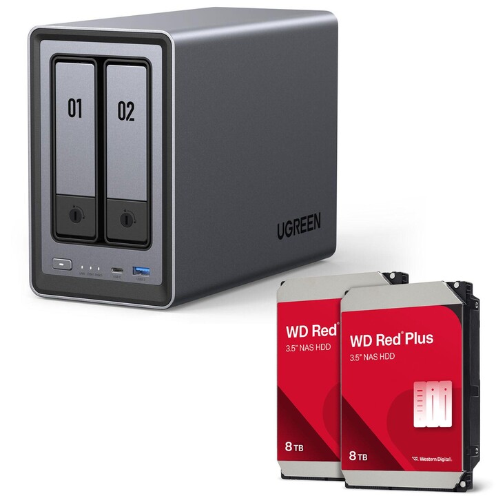 Ugreen NASync DXP2800 NAS System 2-Bay + Western Digital Festplatte 16 TB (2 x 8 TB)