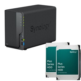 Synology DiskStation DS223, server NAS a 2 alloggiamenti + 2 dischi rigidi Synology Plus SATA 6Gb/s da 3,5" da 8 TB (16 TB)