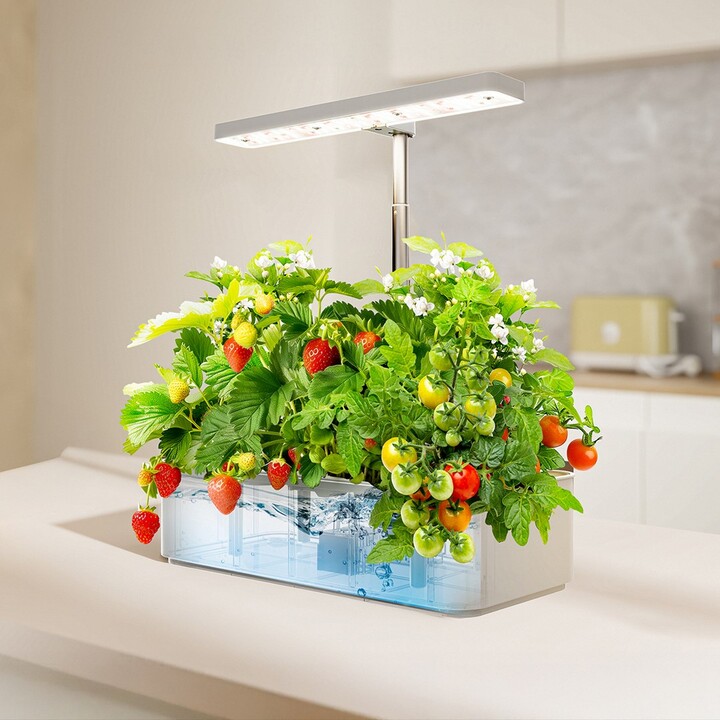 Sistema di coltivazione intelligente per piante da interno GreenBlue, vaso SMART, capacità 4L, per 12 piante, LED a spettro comp