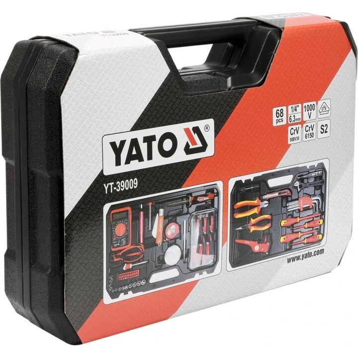 YATO YT-39009 Juego de Herramientas Mecánicas 38 Piezas Profesional Cromo Vanadio Acabado Satinado