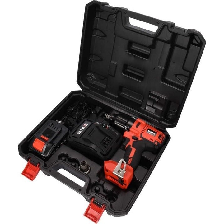 YATO YT-82806, Llave de Impacto 1/2" 700 Nm 18V 3.0Ah, Herramienta Industrial, Rojo