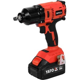 YATO YT-82806, chave de impacto de 1/2" 700 Nm 18V 3.0Ah, ferramenta de nível industrial, vermelha