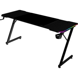 Mars Gaming MGDX160RGB Table, Steel Frame, 160x60x75, Carbon Fiber, RGB Controller, Cable Management, Black