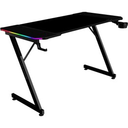 Mars Gaming MGDX120 RGB Table, Steel Frame, 120 x 60 x 75 cm, Carbon Fiber, RGB Controller, Cable Management, Black