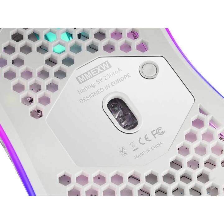 Mouse da gioco Mars Gaming MMEXW / Fino a 32000 DPI / Bianco