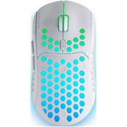 Souris de jeu sans fil Mars Gaming MMW3W/Batterie rechargeable/Jusqu à 3200 DPI/Blanc