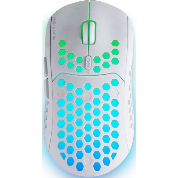 Mouse da gioco wireless Mars Gaming MMW3W/Batteria ricaricabile/Fino a 3200 DPI/Bianco