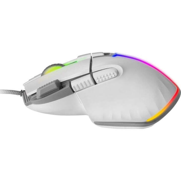 Mars Gaming MM-XT Ratón Gaming RGB Ergonómico con Reposa Pulgar 12800DPI Blanco