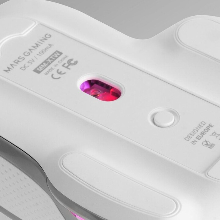 Mouse para jogos Mars Gaming MM-XT/até 12800DPI/branco