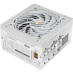 Fonte de alimentação modular Mars Gaming ATX 3.1 850W 80+ Gold 140mm, silenciosa, branca