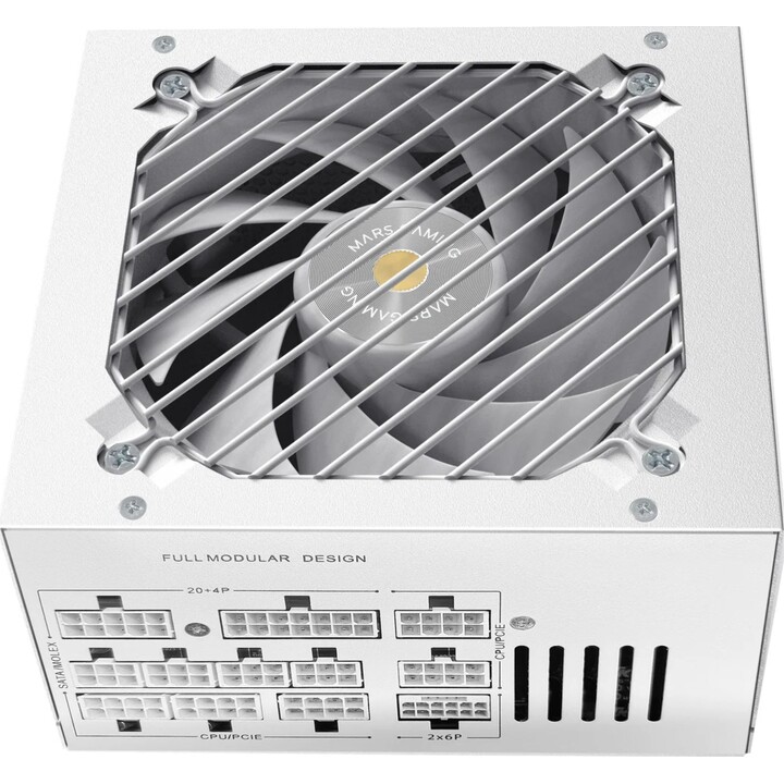 Alimentatore Mars Gaming 850W Modulare ATX 3.1 80+ Gold 140mm Silent White