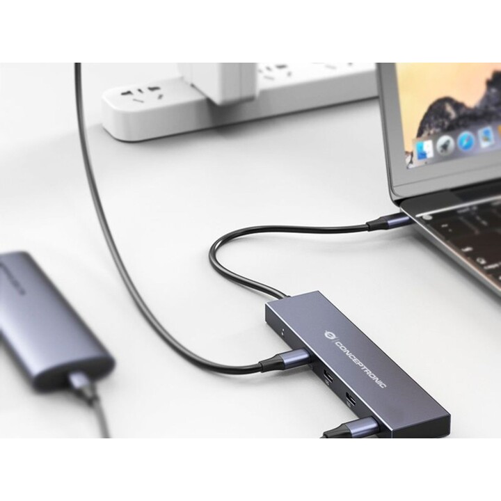 CONCEPTRONIC USB 3.2 GEN 1 HUB, 4P USB-C, 100 W PD