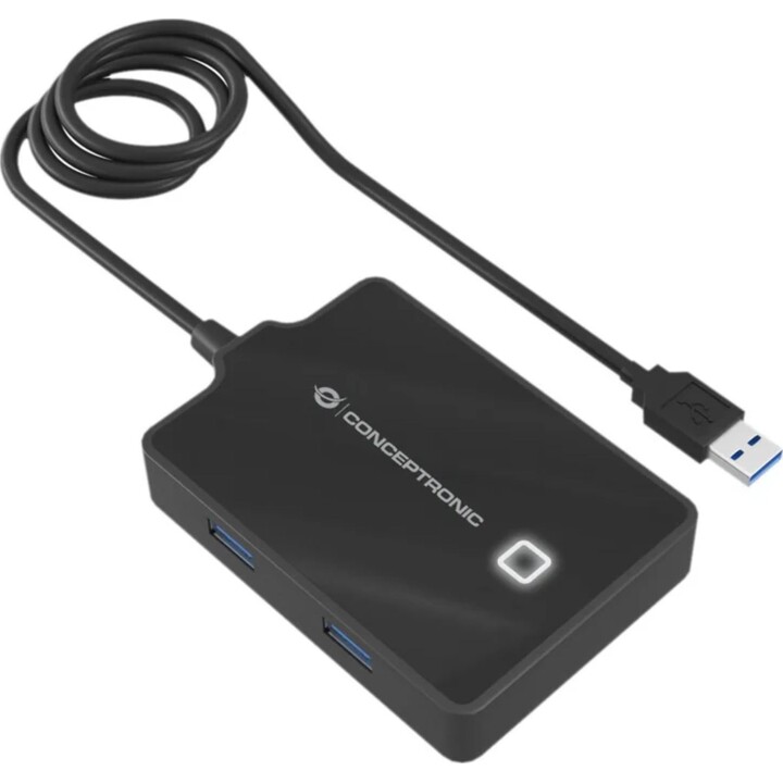 HUBBIES11B - Hub USB 3.0 4 ports avec prise secteur et câble de 90 cm