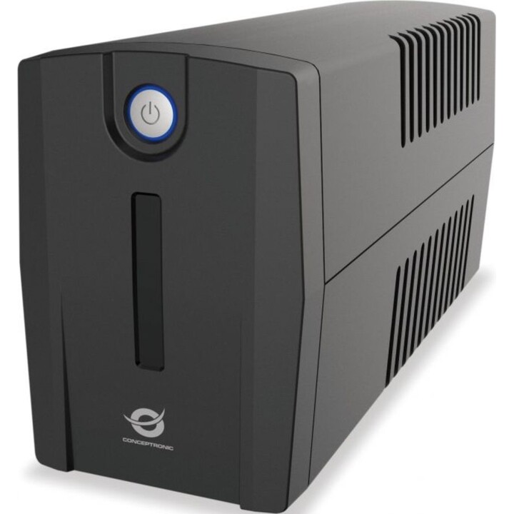 Conceptronic SAI ZEUS02E de 850 VA y 480 W, IEC x 4, USB HID, entrada/salida RJ45, AVR