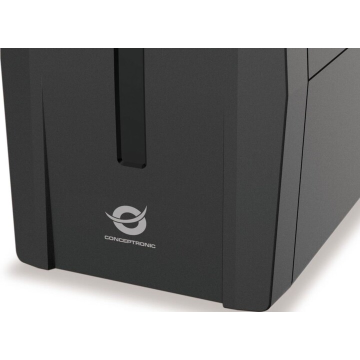 Conceptronic SAI ZEUS02E de 850 VA y 480 W, IEC x 4, USB HID, entrada/salida RJ45, AVR