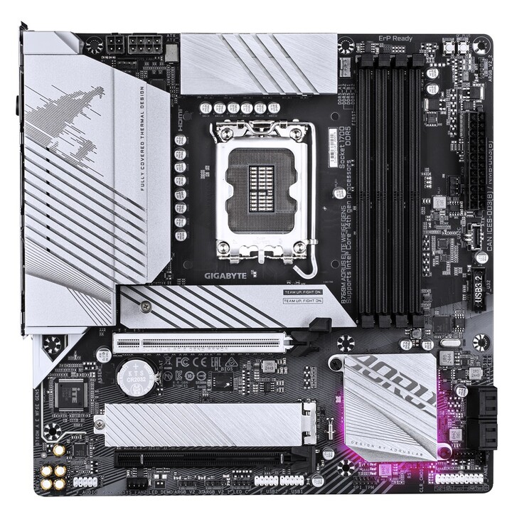 GIGABYTE B760M AORUS ELITE WIFI6E GEN5 Placa Base – Compatible con procesadores Intel Core 14ª generación, VRM digital de 12+1+1