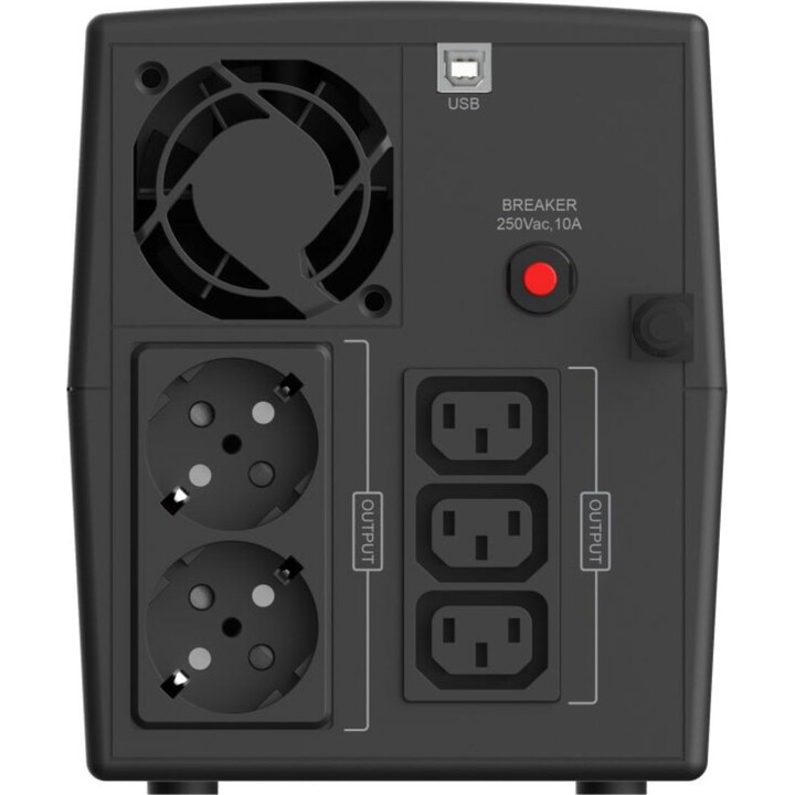 Conceptronic SAI ZEUS03EM 1200VA 720W, 3 IEC, 2 Schuko, HID USB, AVR