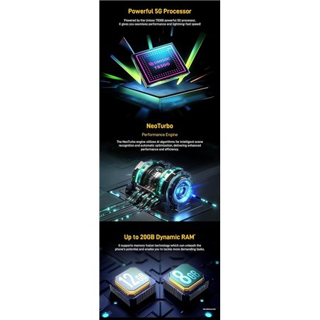 Nubia Neo 3 5G, 6.8 pantalla, 5200 mAh, 33W, 8GB 256GB, oro