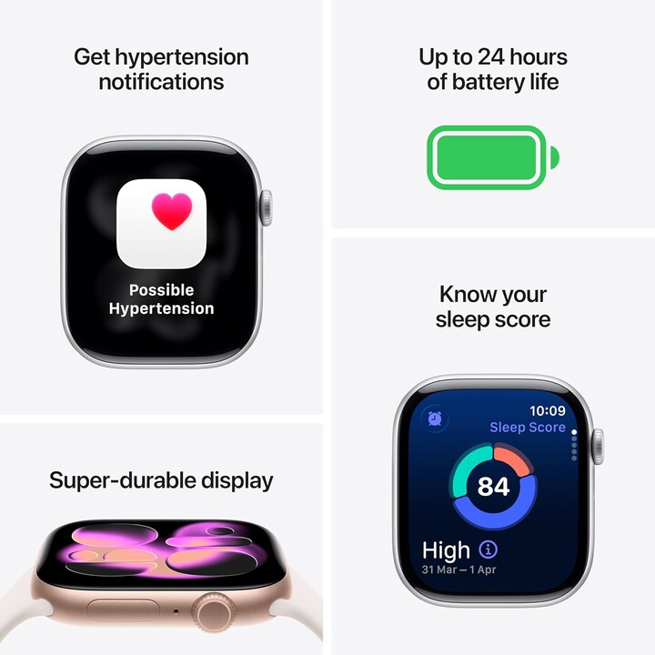 Apple Watch Series 11 GPS Cassa in alluminio nero jet da 46 mm con cinturino Sport nero Taglia S/M