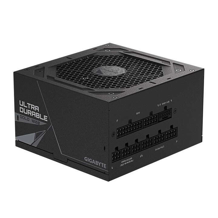Fonte de alimentação GIGABYTE UD1000GM PG5 V2 – PCIe Gen 5.1, 80 PLUS Gold, design totalmente modular, ventoinha de 120 mm