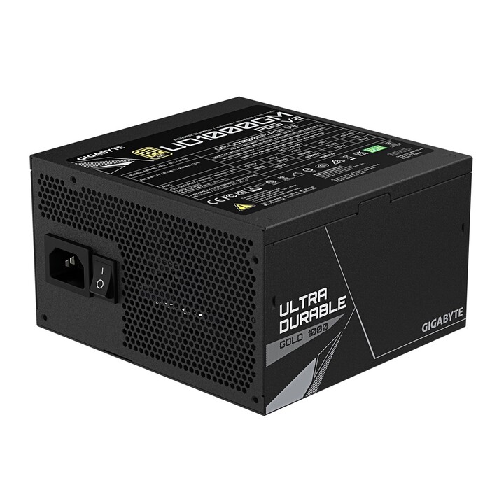 Fonte de alimentação GIGABYTE UD1000GM PG5 V2 – PCIe Gen 5.1, 80 PLUS Gold, design totalmente modular, ventoinha de 120 mm