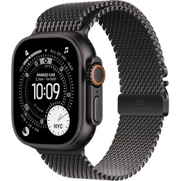 Apple Watch Ultra 3 GPS Cellular 49 mm, caja resistente de titanio negra con correa milanesa negra, talla M