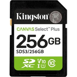 Kingston Technology 256 GB SDXC Canvas Select Plus Gen3 150 Mb/s C10 UHS-I U1 V10