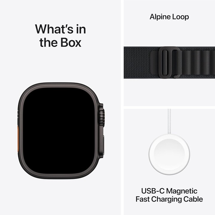 Apple Watch Ultra 3 GPS Cellular 49mm Caja de Titanio Negra con Correa Loop Alpine Negra Mediana