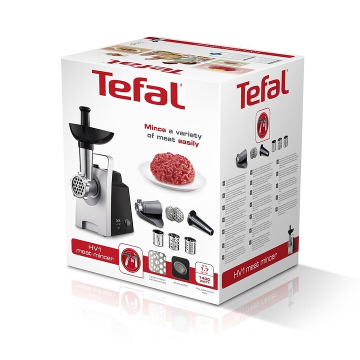Tefal HV1 NE1098 hachoir 1400 W Noir, Argent