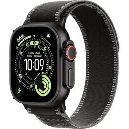 Apple Watch Ultra 3 GPS Cellular 49mm Loop Trail-Armband aus natürlichem Titan, Blau/Brillantblau - Größe S/M