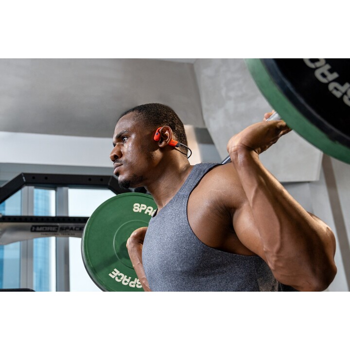 Fones de ouvido esportivos sem fio Bluetooth SHOKZ OpenSwim Pro Open-Ear cinza