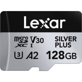 Lexar 128GB Lexar High-Performance Silver Plus Microsdxc Uhs-i, bis zu 205 MB/s Lesen, 150 MB/s Schreiben C10 A2 V30 U3, mit Ad