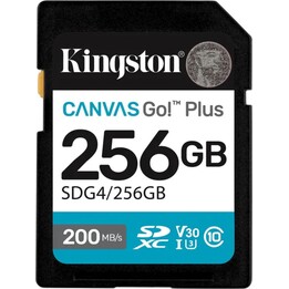 Kingston Technology 256 GB SDXC Canvas Go Plus Gen4 200 MB/s C10 UHS-i U3 V30