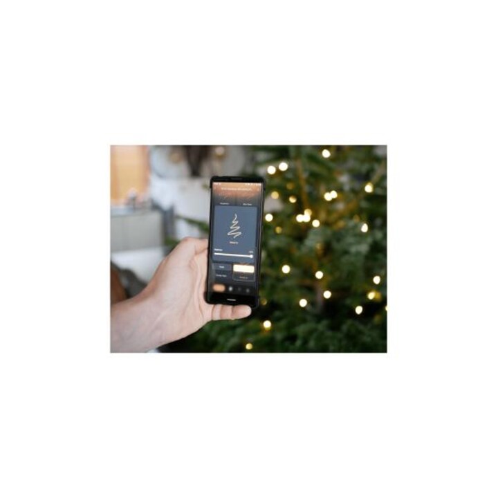 WOOX R5168 Guirlande lumineuse de Noël intelligente Wi-Fi 20 mètres, 200 LED, 230 lumens, blanc chaud avec gradation et son