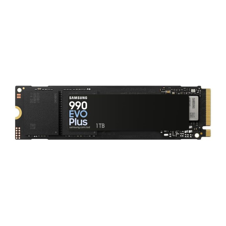 Samsung MZ-V9S1T0BW 990 EVO Plus SSD, 1 TB, M.2, PCIe 4.0, 7150 MB/s, 1350000 IOPS, Black
