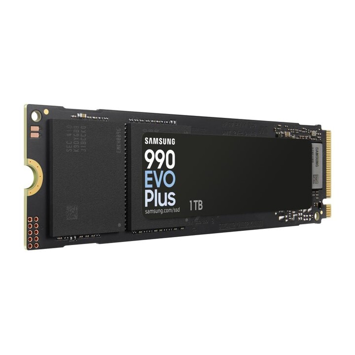 Samsung MZ-V9S1T0BW 990 EVO Plus SSD, 1 TB, M.2, PCIe 4.0, 7150 MB/s, 1350000 IOPS, Black