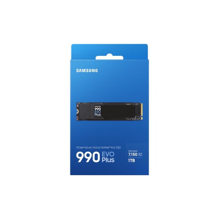 SSD Samsung MZ-V9S1T0BW 990 EVO Plus, 1 To, M.2, PCIe 4.0, 7 150 Mo/s, 1 350 000 IOPS, noir