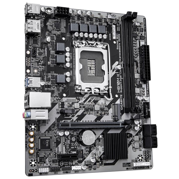 Gigabyte H810M K H810M K Intel Core Ultra (Series 2) mATX, LGA 1851, PCIe 4.0, GbE, USB 3.2 Gen 1