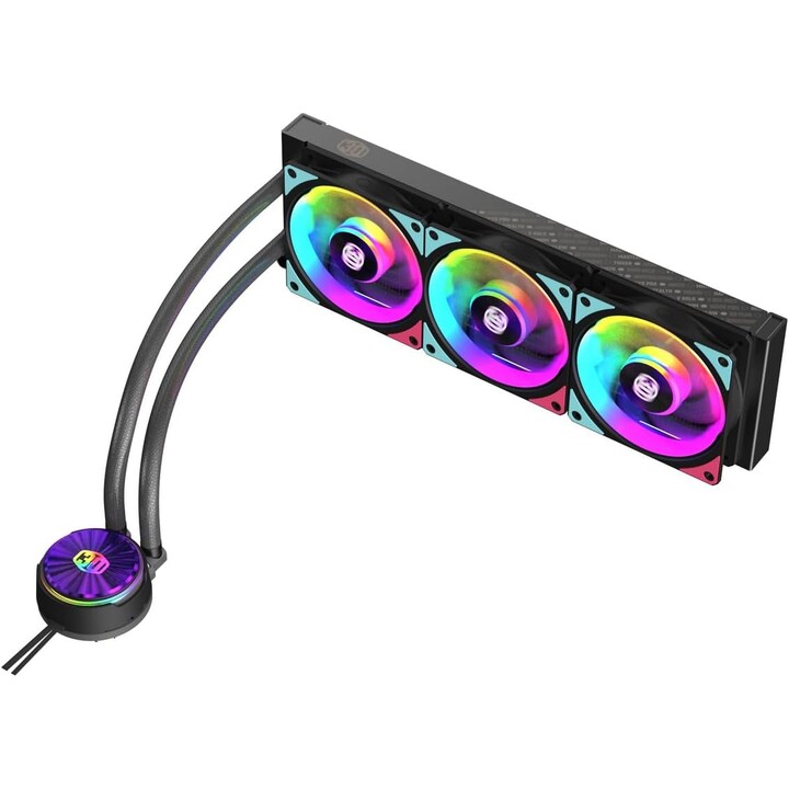 Cooler Master MLY-D36M-A23PZ-R1 PL360 Flux, radiador de 360 mm, 3x 120 mm, 0-2300 RPM ± 10%, ARGB, preto